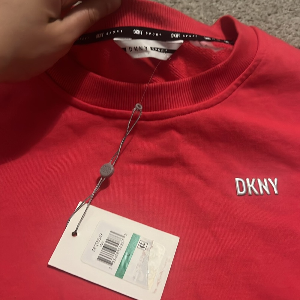 DKNY Hot Pink active shirt top long sleeve sweatshirt top DKNY new with tags - Picture 4 of 11
